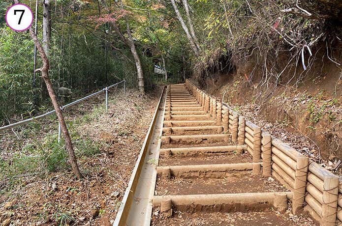 金時登山口 土の階段