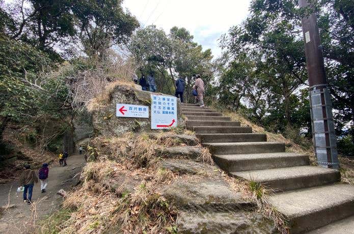 鋸山の地獄のぞきに向かう分岐