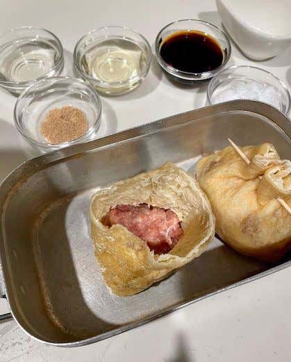 メスティンマニア　レシピ　豚肉入り卵巾着