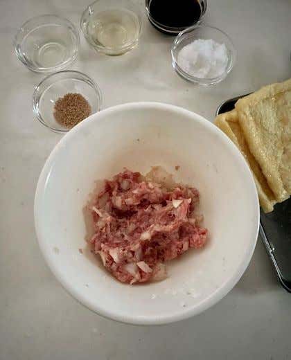 メスティンマニア　レシピ　豚肉入り卵巾着