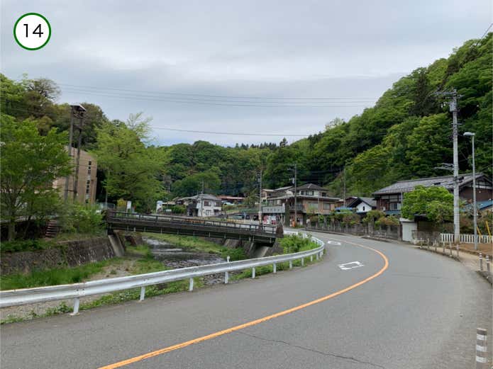 川沿いの県道