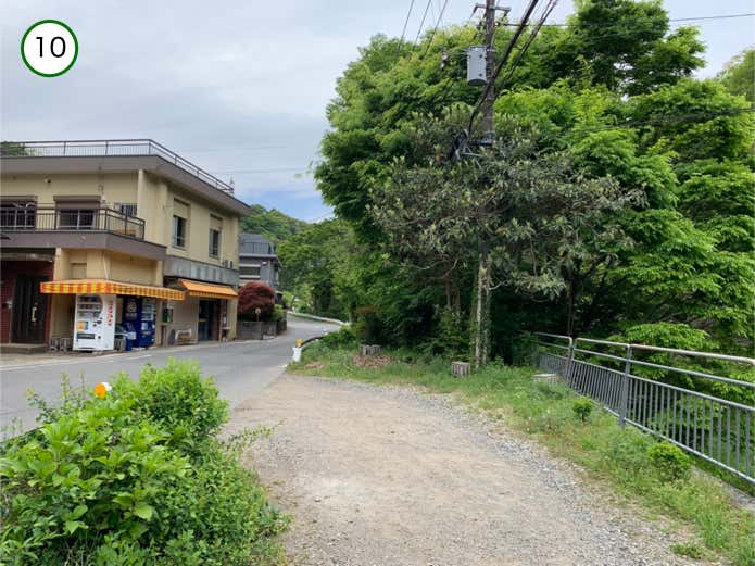 歩道が終わる
