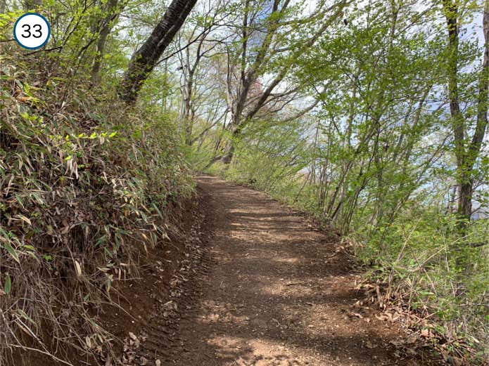 山頂北面のトラバース