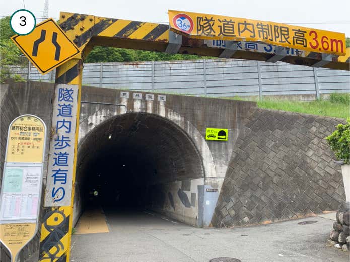 トンネルをくぐる