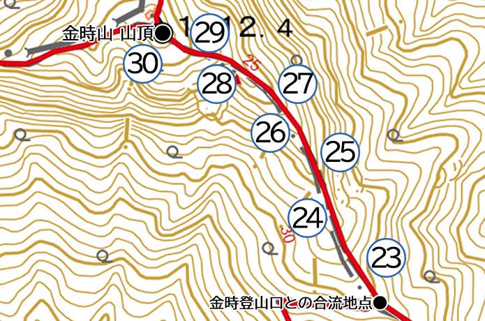 金時神社登山口 セクション③マップ