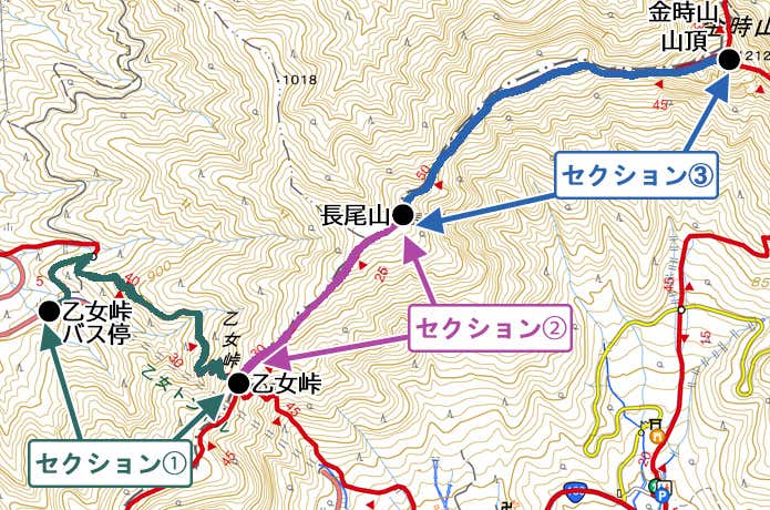 乙女峠コース セクションマップ