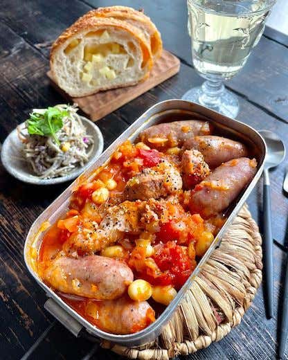 メスティンマニア　レシピ　大豆のカスレ