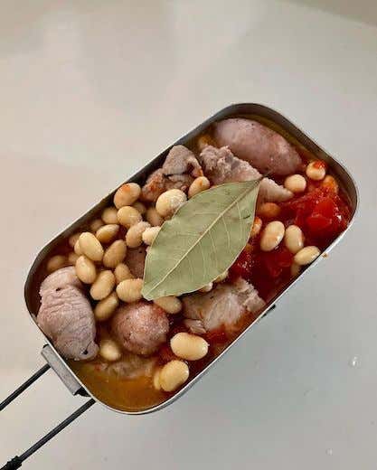 メスティンマニア　レシピ　大豆のカスレ