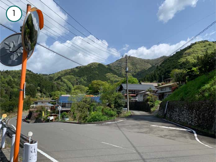 井戸バス停から道が分岐