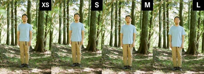 メンズの半袖のサイズ感