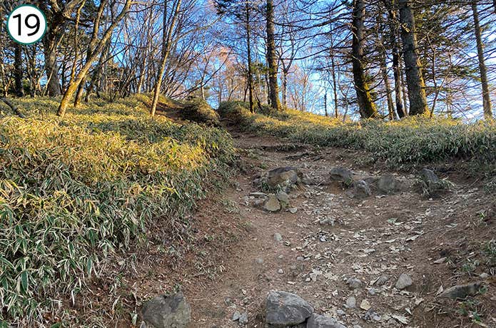 ⑲傾斜がある登山道