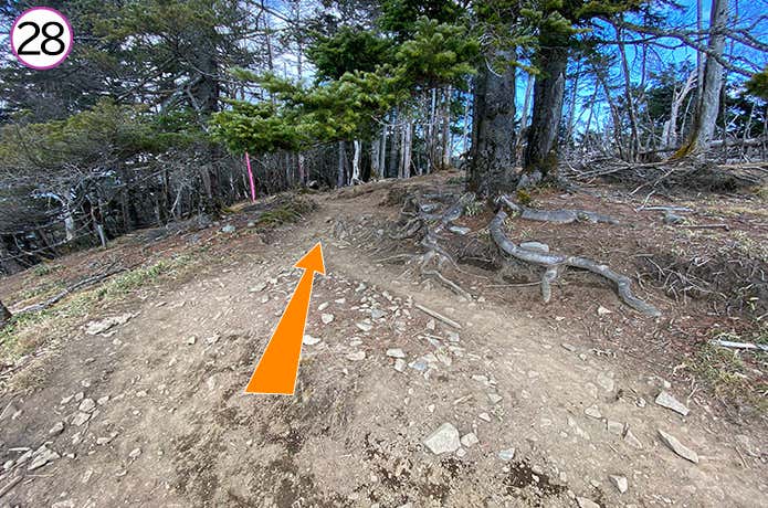 ㉘雷岩からの登山道