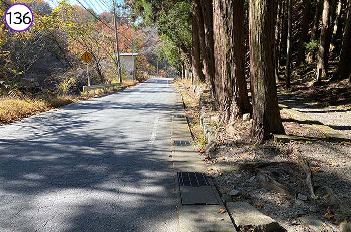 136.雲峰寺下の遊歩道と舗装路