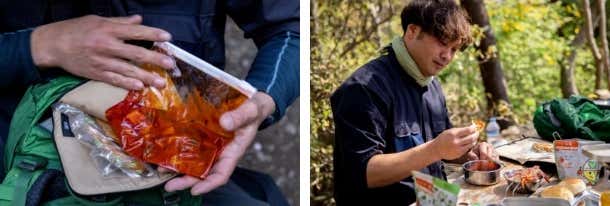山登りしながらトマト煮込みを作る
