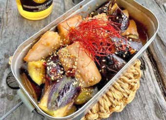 メスティン　レシピ　豚バラとナスの味噌炒め