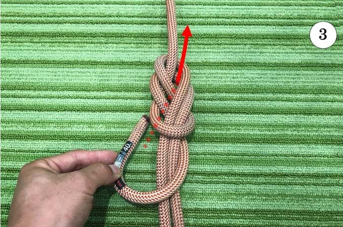 ③各工程ごとにロープをきっちり締める