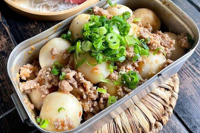 メスティンマニア　レシピ　里芋のそぼろ煮
