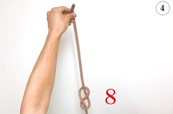 ④まっすぐ引っ張り「8の字」が出来ていればOK