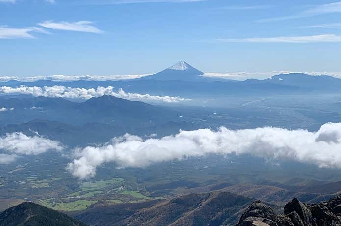 山頂から望む富士山