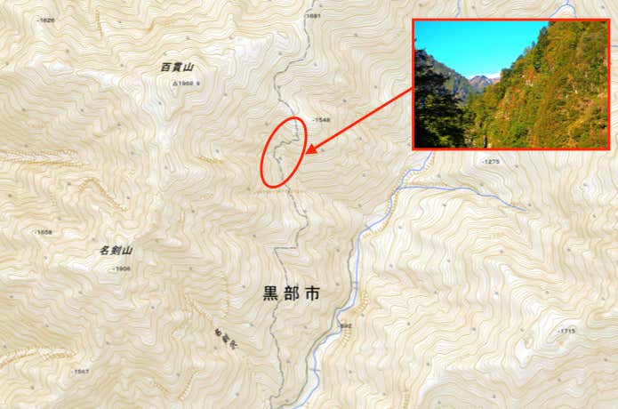 不帰岳避難小屋から名剣沢への登山道