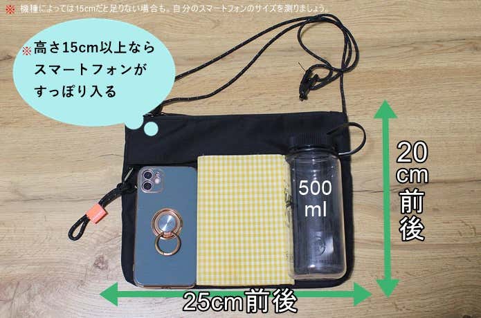 サコッシュのサイズ解説