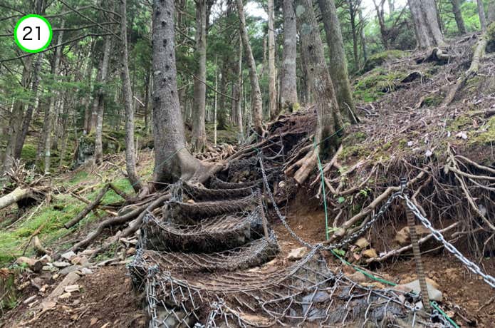 急斜面の登り