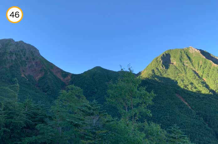 中山展望台からの赤岳と阿弥陀岳