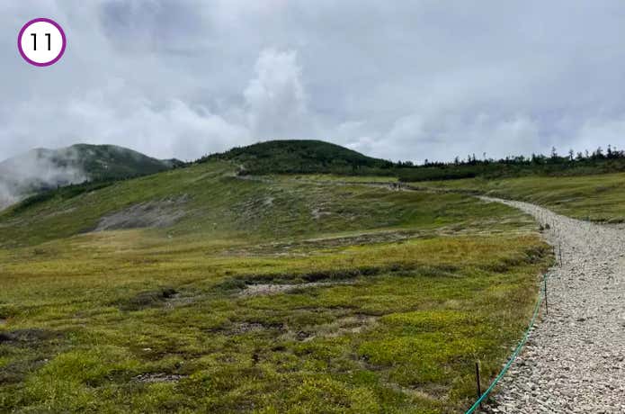 白馬大池山荘を出発