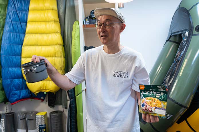 土屋さんの登山の食事グッズ説明