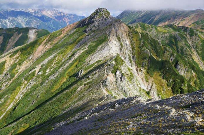 鷲羽岳から望むワリモ岳