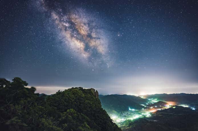 山から見る天の川