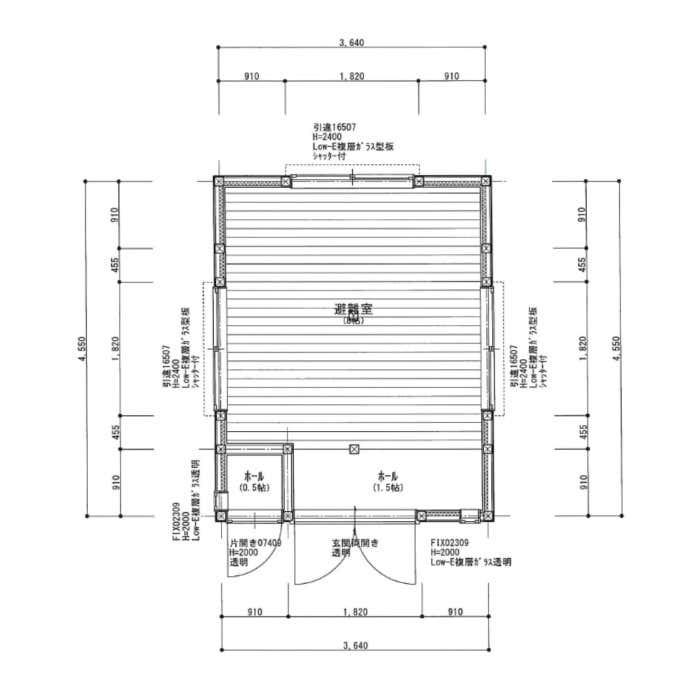 避難小屋　図面