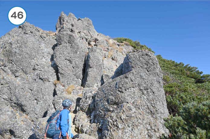 赤岳稜線　山頂直下