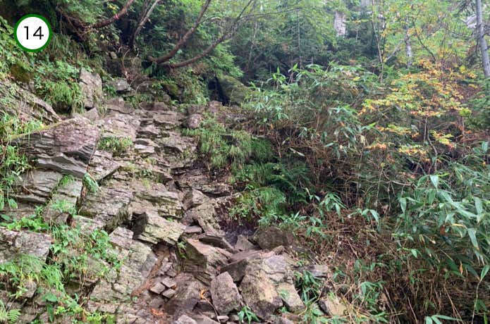 岩場の登り