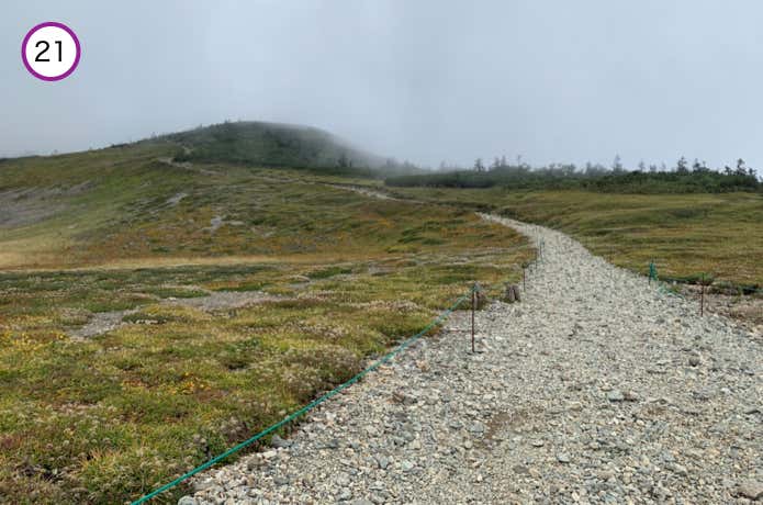 白馬大池山荘を出発