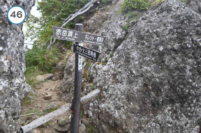 赤岳稜線　文三郎尾根との分岐