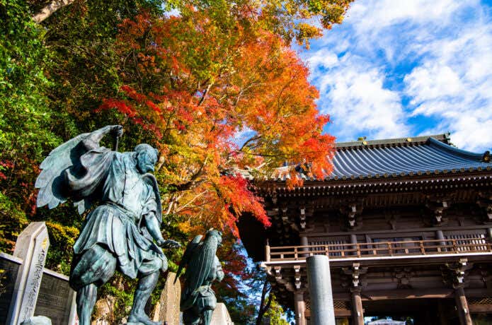 薬王院の天狗と紅葉