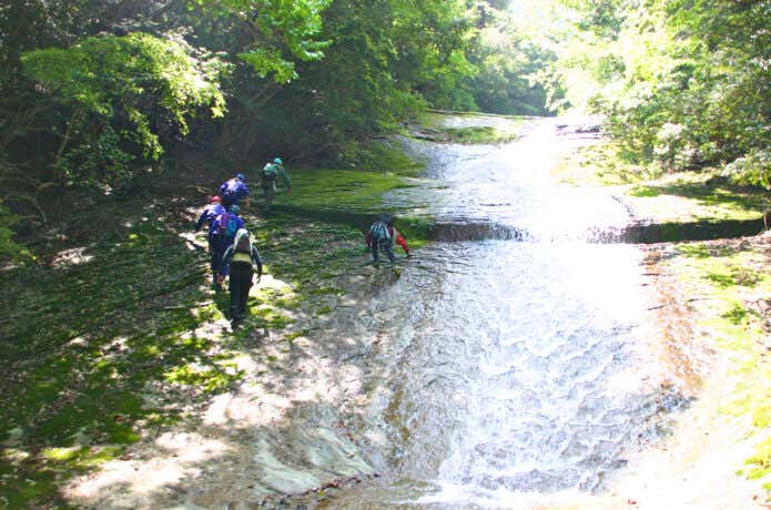 沢登りする人たち
