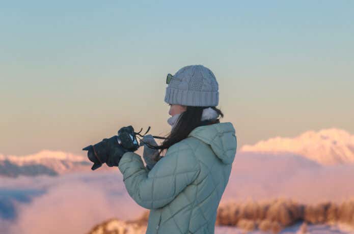 雪山での撮影