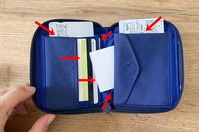 ジップワレットのカード収納