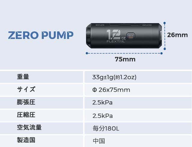 ZERO PUMPのスペック