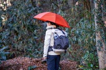 モンベルの登山向け傘「トレッキングアンブレラ」で雨の日登山を