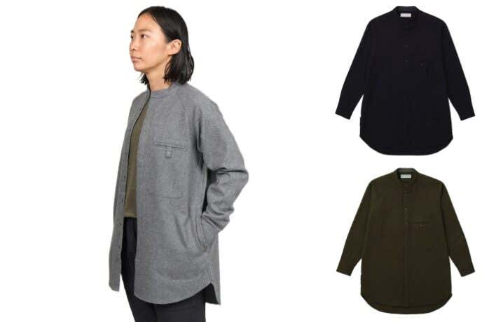 ウールのロングシャツ