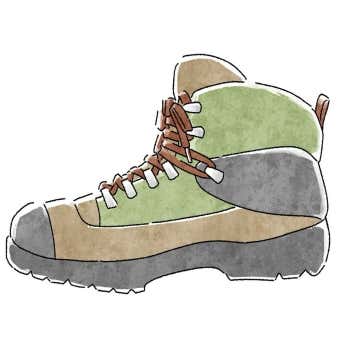 ハイカットの登山靴のイラスト