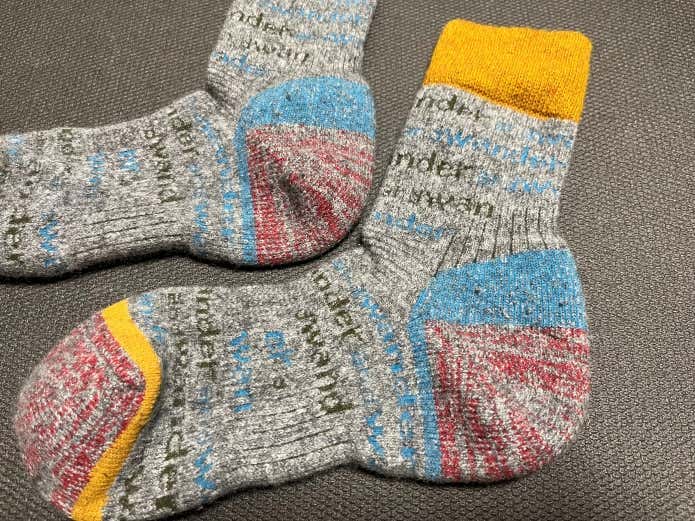 and wander
and wander wool socksかかと部分