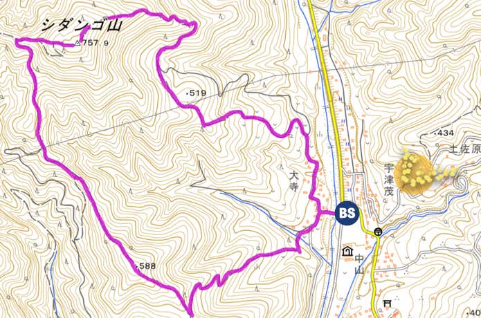 シダンゴ山MAP