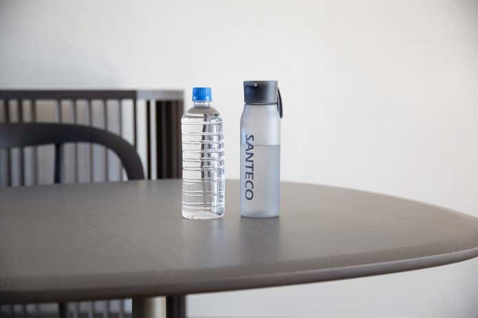 SANTECO オーディナリーボトルと500mlペットボトルのサイズ比較