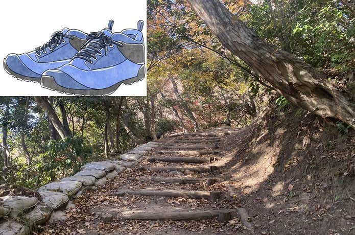 ローカットが適した整備された登山道