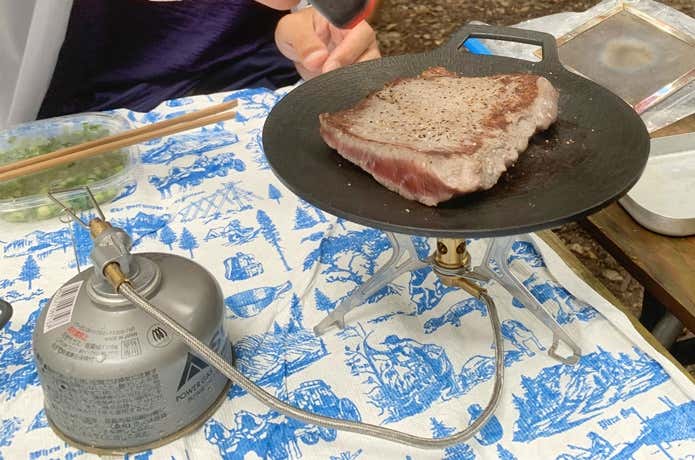 分離型で焼くステーキ