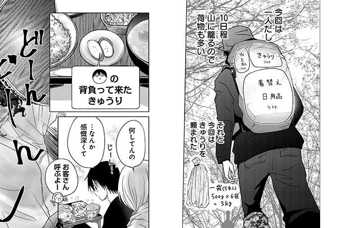 やまさん～山小屋三姉妹～の荷上げしたきゅうり